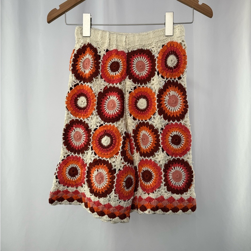 Flook x Free People Crotched Francis Long Shorts in Cream Orange Size XS - Picture 4 of 8